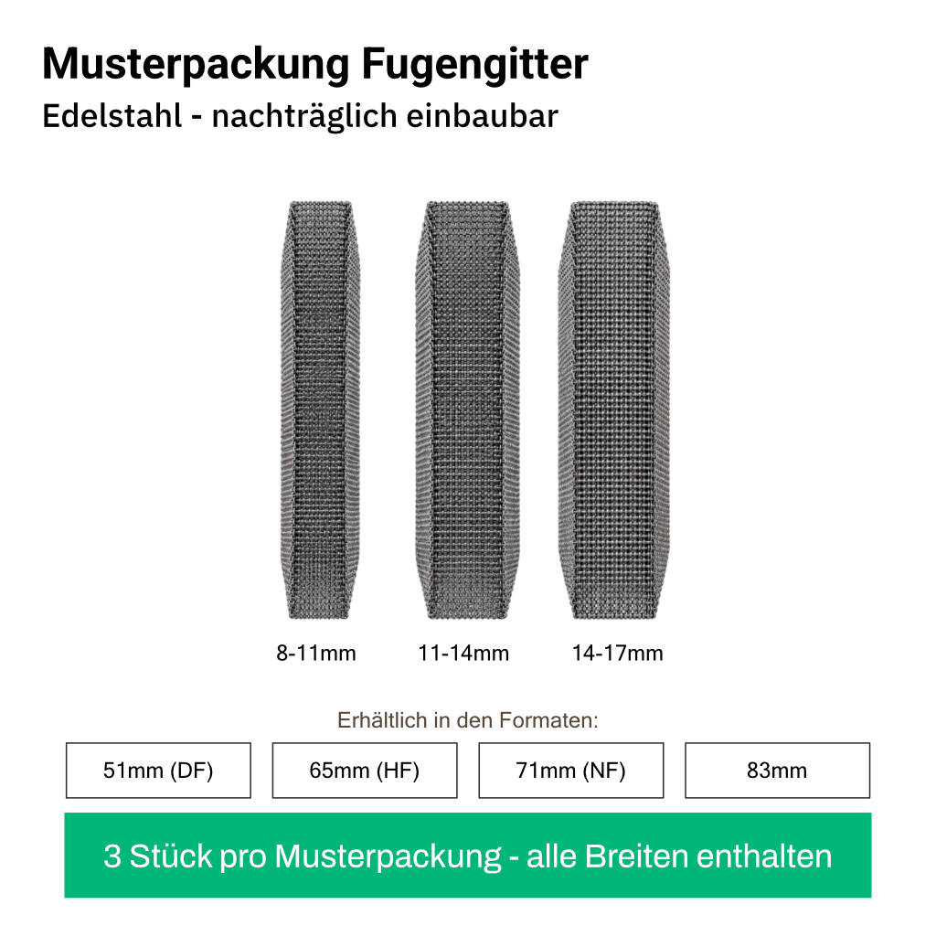 Musterpackung Fugengitter